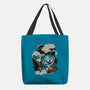 Ancient Blue Tiger-None-Basic Tote-Bag-glitchygorilla