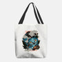 Ancient Blue Tiger-None-Basic Tote-Bag-glitchygorilla
