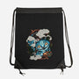 Ancient Blue Tiger-None-Drawstring-Bag-glitchygorilla