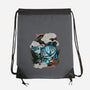 Ancient Blue Tiger-None-Drawstring-Bag-glitchygorilla