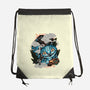 Ancient Blue Tiger-None-Drawstring-Bag-glitchygorilla