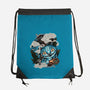 Ancient Blue Tiger-None-Drawstring-Bag-glitchygorilla