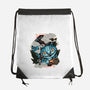 Ancient Blue Tiger-None-Drawstring-Bag-glitchygorilla