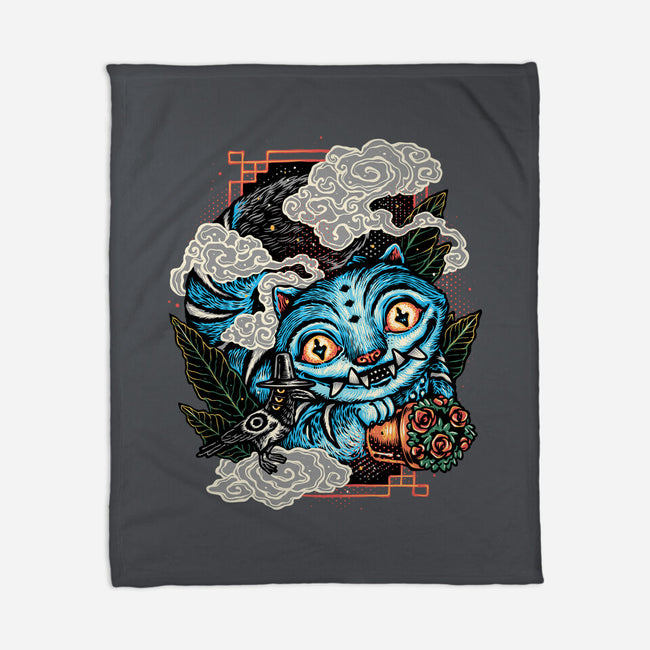 Ancient Blue Tiger-None-Fleece-Blanket-glitchygorilla