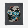 Ancient Blue Tiger-None-Fleece-Blanket-glitchygorilla