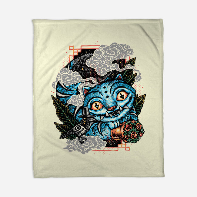 Ancient Blue Tiger-None-Fleece-Blanket-glitchygorilla