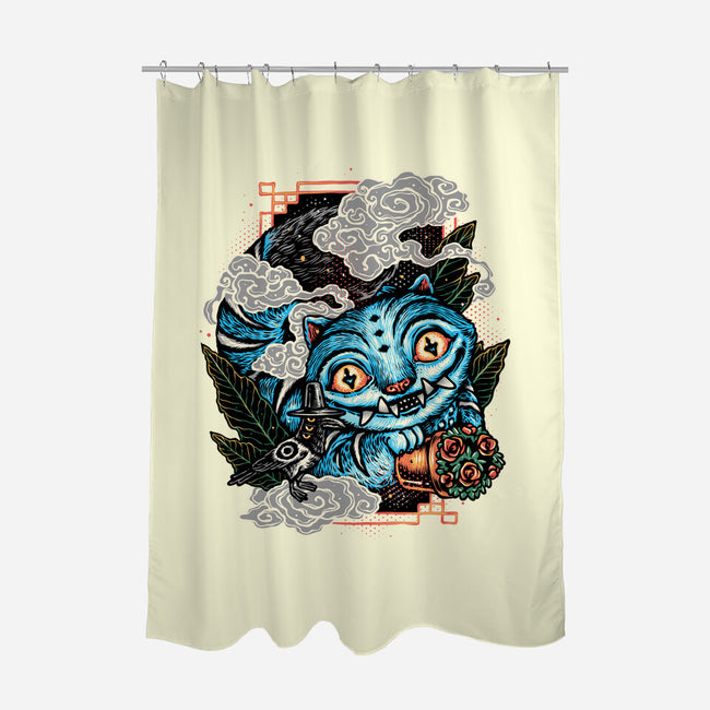 Ancient Blue Tiger-None-Polyester-Shower Curtain-glitchygorilla