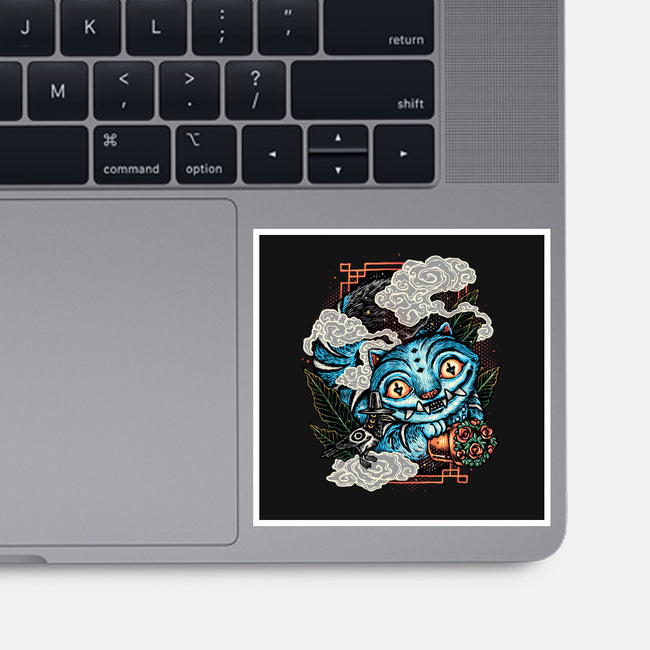 Ancient Blue Tiger-None-Glossy-Sticker-glitchygorilla