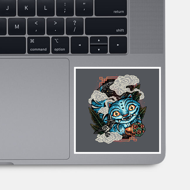 Ancient Blue Tiger-None-Glossy-Sticker-glitchygorilla