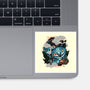 Ancient Blue Tiger-None-Glossy-Sticker-glitchygorilla