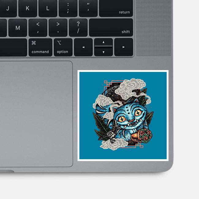 Ancient Blue Tiger-None-Glossy-Sticker-glitchygorilla