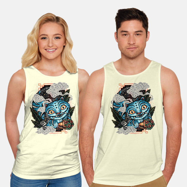 Ancient Blue Tiger-Unisex-Basic-Tank-glitchygorilla