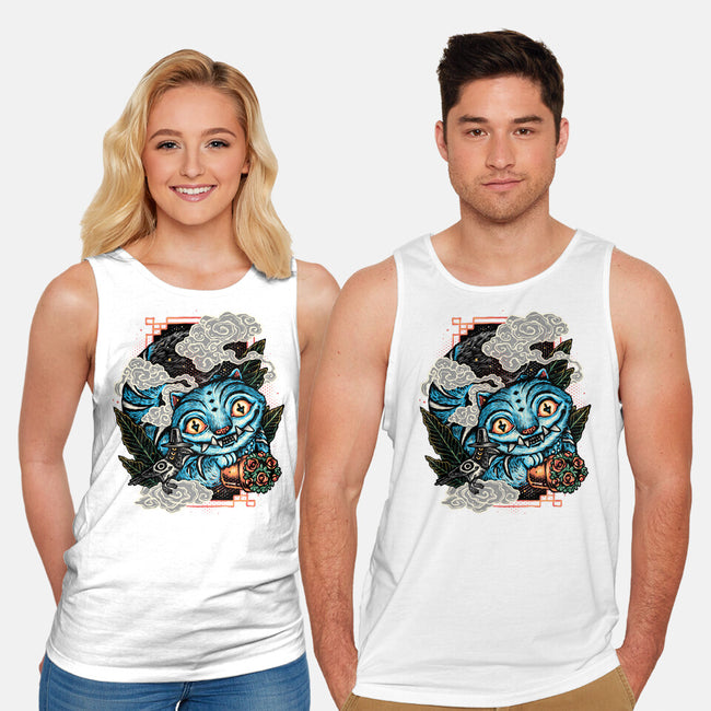 Ancient Blue Tiger-Unisex-Basic-Tank-glitchygorilla