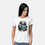 Ancient Blue Tiger-Womens-Basic-Tee-glitchygorilla