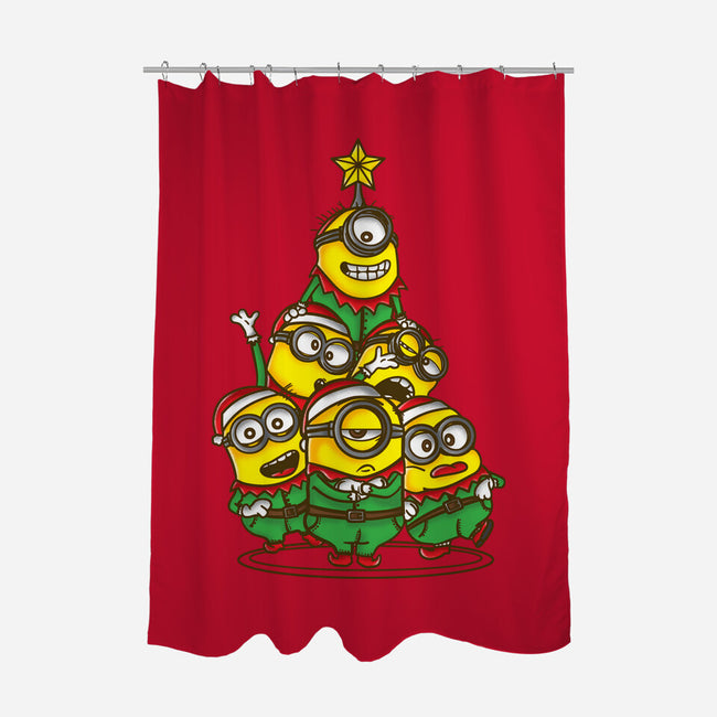Christmas Minions-None-Polyester-Shower Curtain-turborat14