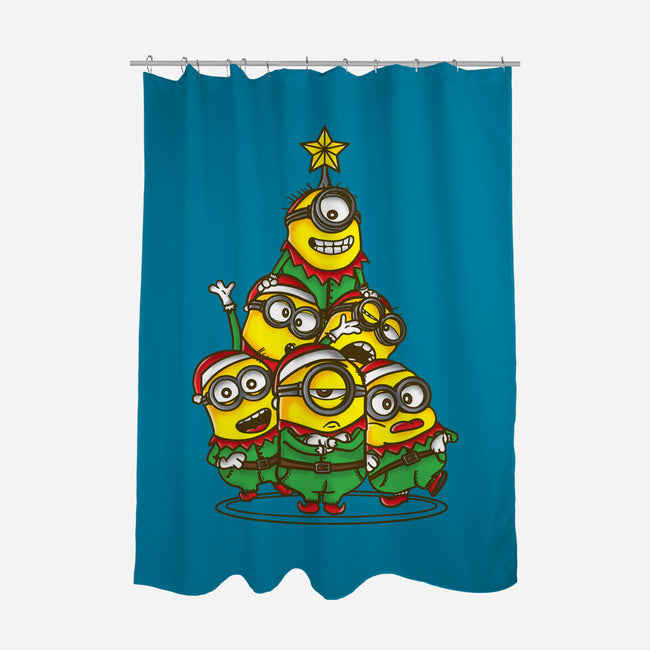 Christmas Minions-None-Polyester-Shower Curtain-turborat14