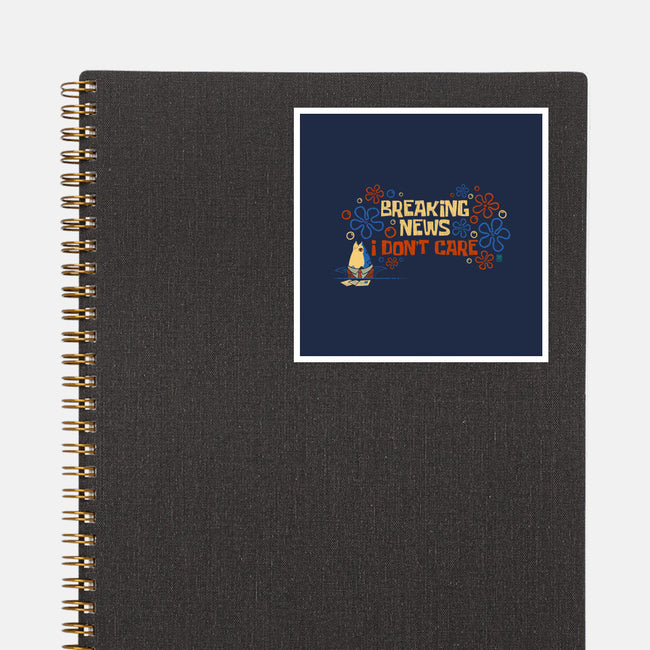 Breaking News I Don't Care-None-Glossy-Sticker-worlddominationforcats