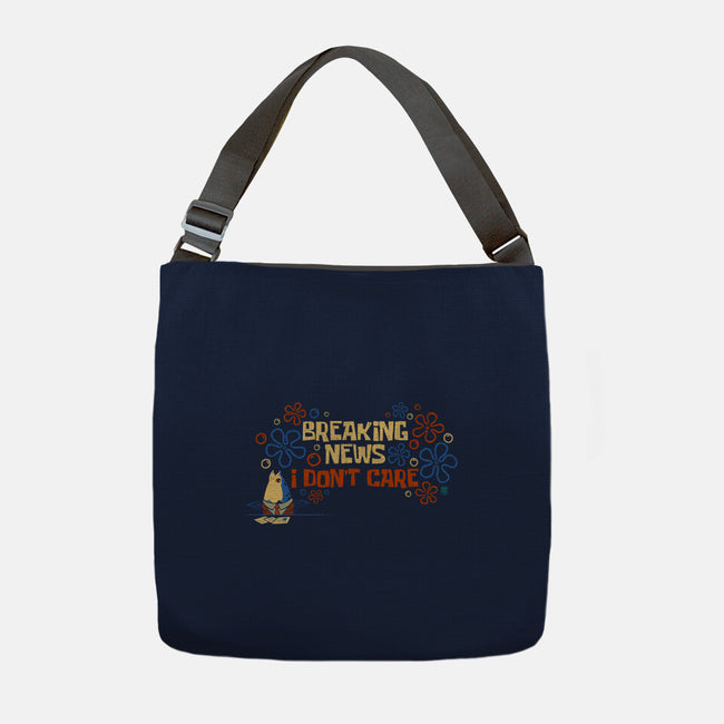 Breaking News I Don't Care-None-Adjustable Tote-Bag-worlddominationforcats
