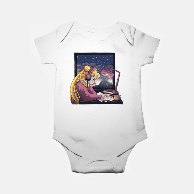 Lofi Moon Girl-Baby-Basic-Onesie-rmatix