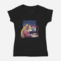 Lofi Moon Girl-Womens-V-Neck-Tee-rmatix