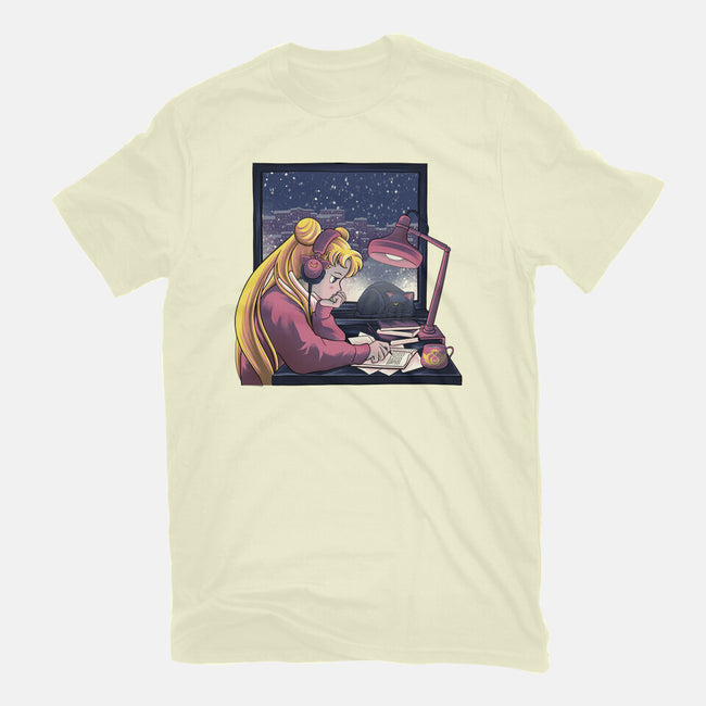 Lofi Moon Girl-Mens-Basic-Tee-rmatix