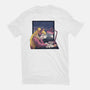 Lofi Moon Girl-Womens-Fitted-Tee-rmatix