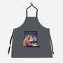 Lofi Moon Girl-Unisex-Kitchen-Apron-rmatix