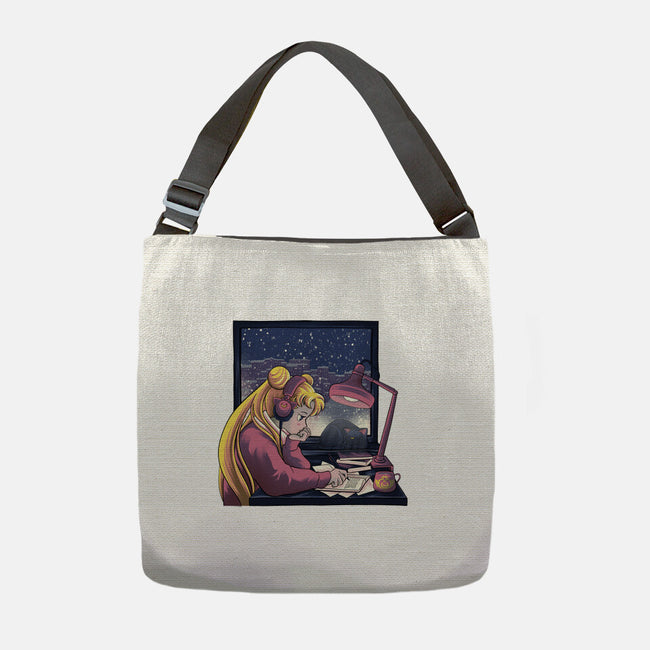 Lofi Moon Girl-None-Adjustable Tote-Bag-rmatix