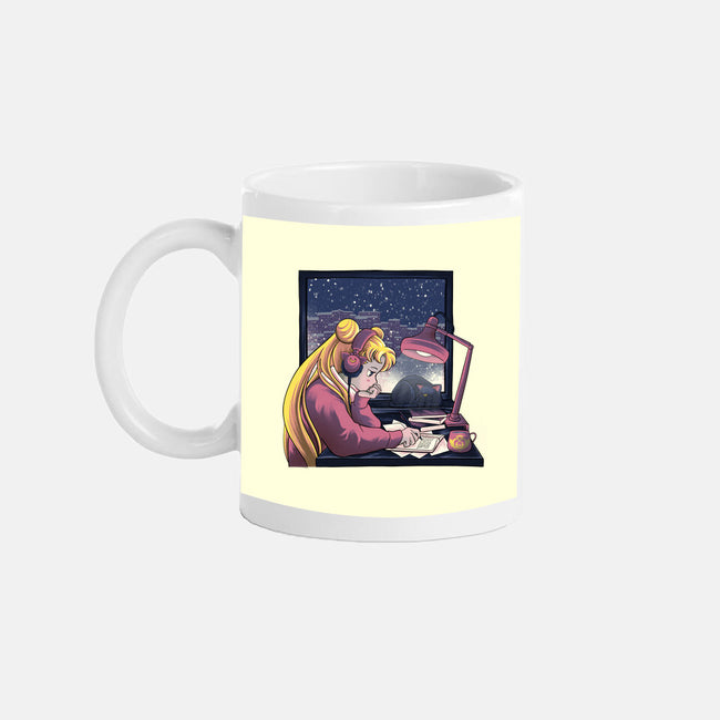 Lofi Moon Girl-None-Mug-Drinkware-rmatix
