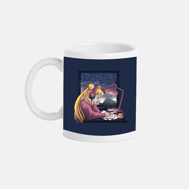 Lofi Moon Girl-None-Mug-Drinkware-rmatix