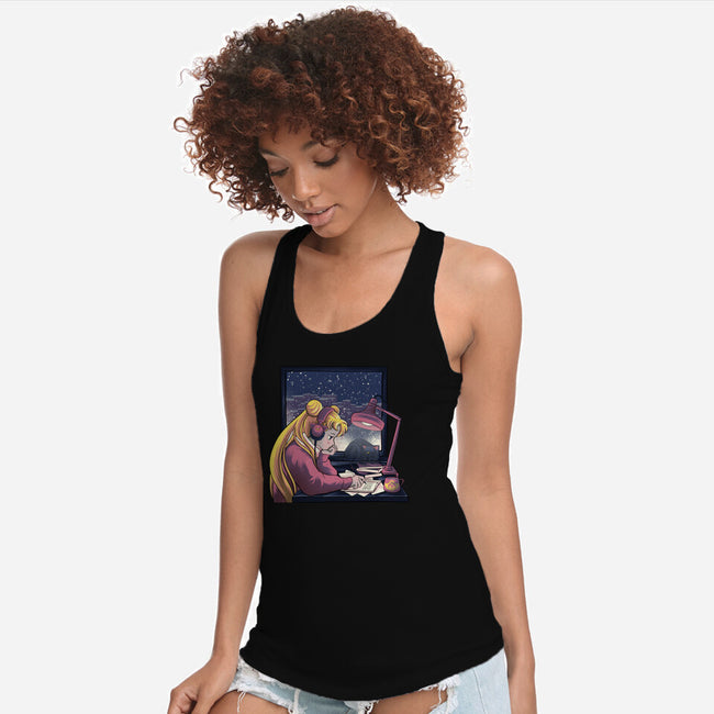 Lofi Moon Girl-Womens-Racerback-Tank-rmatix