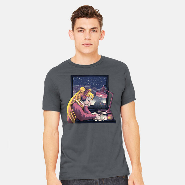 Lofi Moon Girl-Mens-Heavyweight-Tee-rmatix