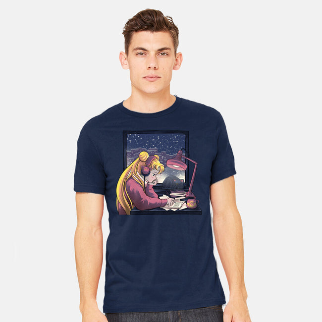 Lofi Moon Girl-Mens-Heavyweight-Tee-rmatix