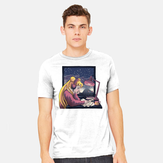 Lofi Moon Girl-Mens-Heavyweight-Tee-rmatix