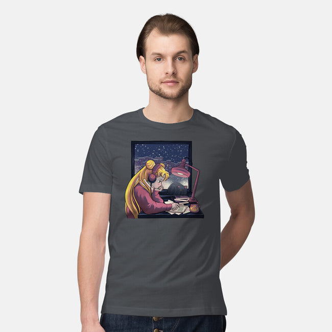 Lofi Moon Girl-Mens-Premium-Tee-rmatix