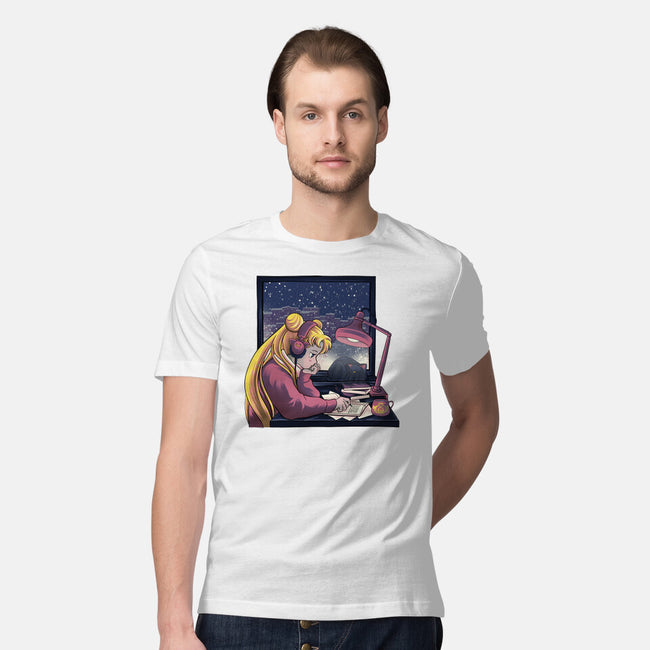 Lofi Moon Girl-Mens-Premium-Tee-rmatix
