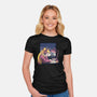 Lofi Moon Girl-Womens-Fitted-Tee-rmatix