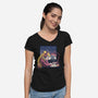 Lofi Moon Girl-Womens-V-Neck-Tee-rmatix