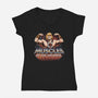 Muscles Of The Universe-Womens-V-Neck-Tee-glitchygorilla