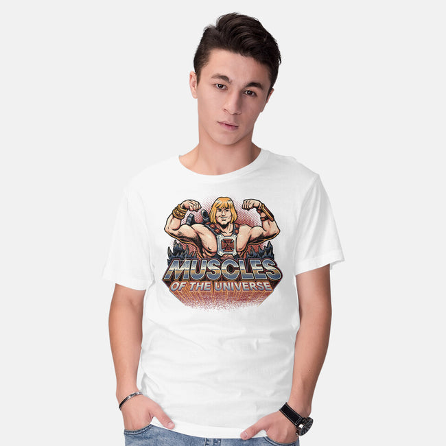 Muscles Of The Universe-Mens-Basic-Tee-glitchygorilla