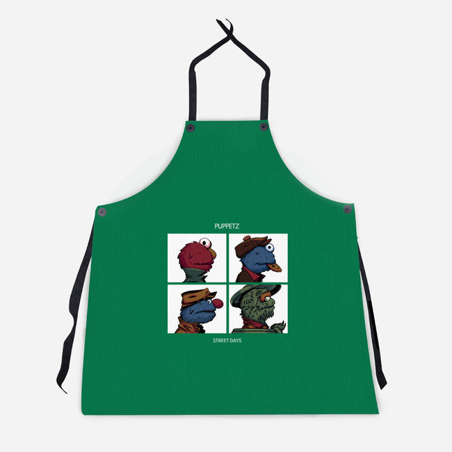 Puppetz Street Days-Unisex-Kitchen-Apron-zybbhorn