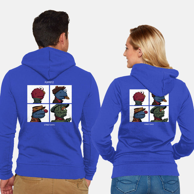 Puppetz Street Days-Unisex-Zip-Up-Sweatshirt-zybbhorn