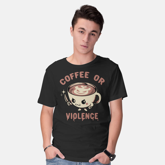 Coffee Or Violence-Mens-Basic-Tee-tobefonseca
