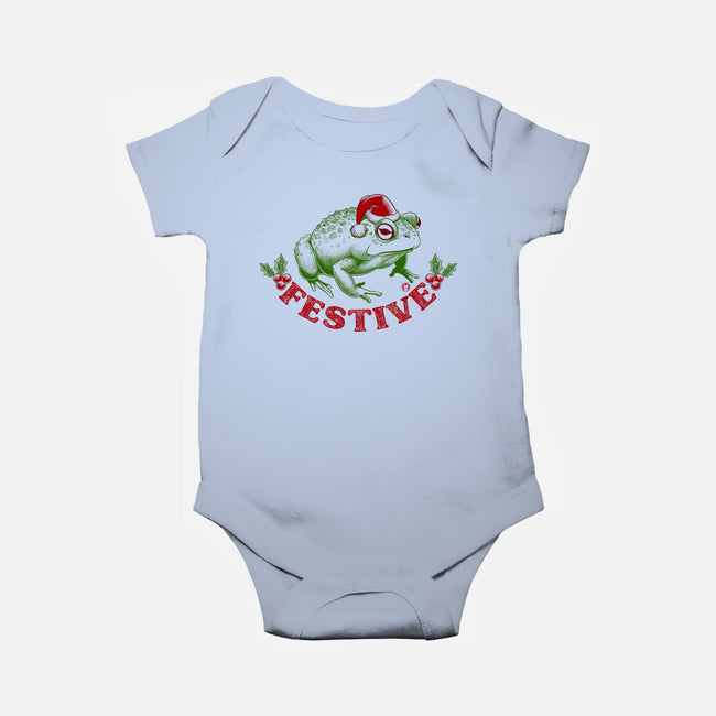 Festive Frog-Baby-Basic-Onesie-worlddominationforcats