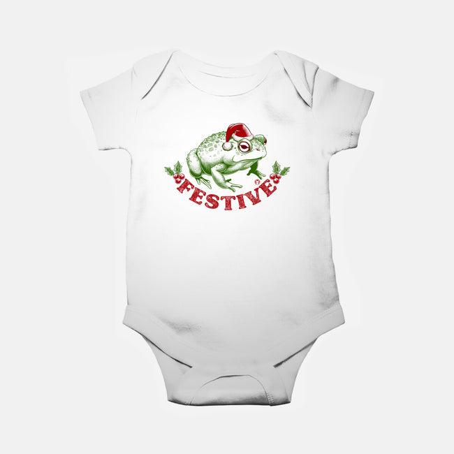 Festive Frog-Baby-Basic-Onesie-worlddominationforcats