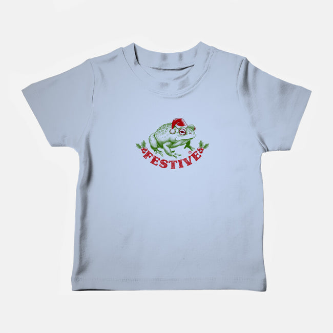 Festive Frog-Baby-Basic-Tee-worlddominationforcats
