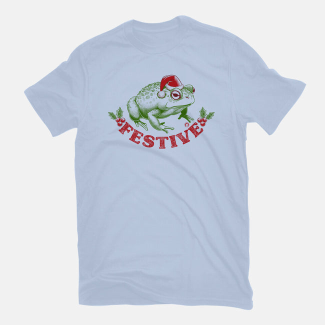 Festive Frog-Womens-Basic-Tee-worlddominationforcats