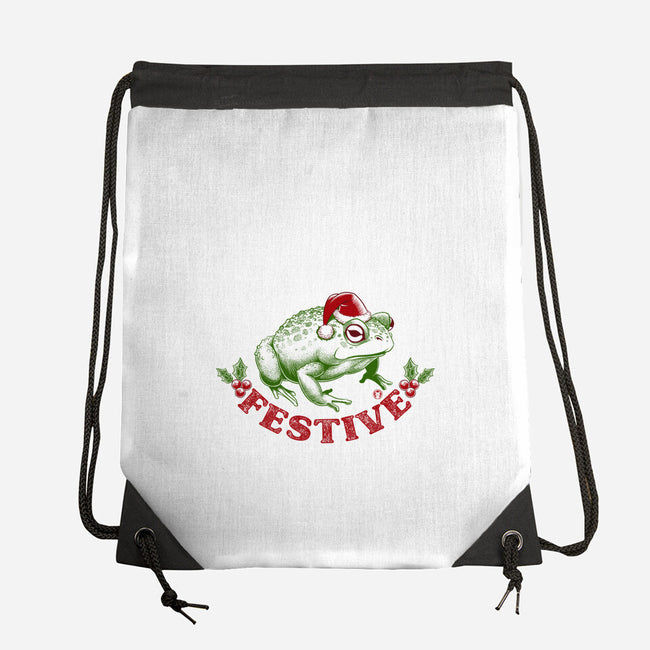 Festive Frog-None-Drawstring-Bag-worlddominationforcats