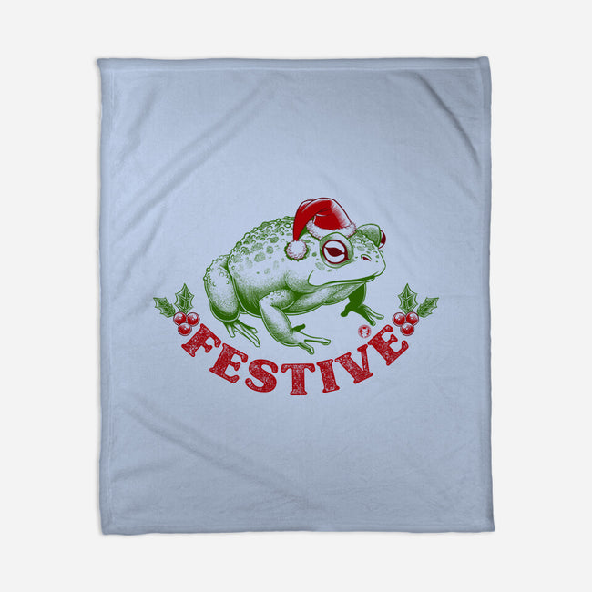 Festive Frog-None-Fleece-Blanket-worlddominationforcats