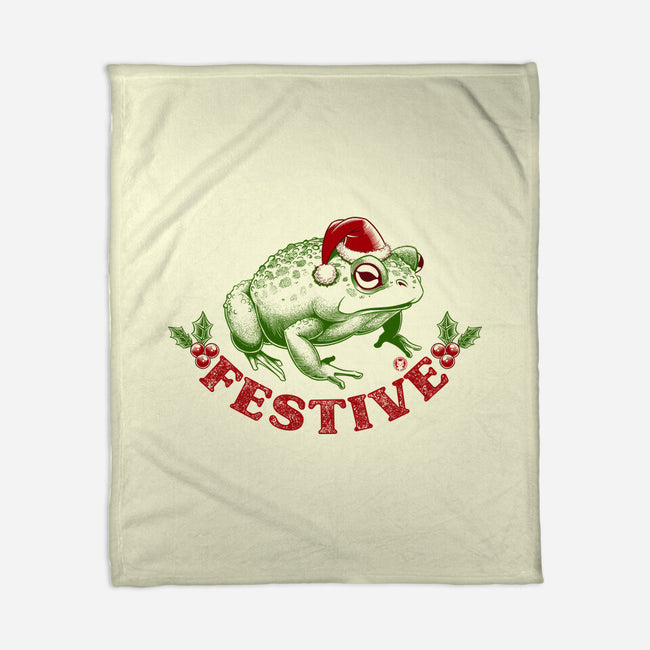 Festive Frog-None-Fleece-Blanket-worlddominationforcats